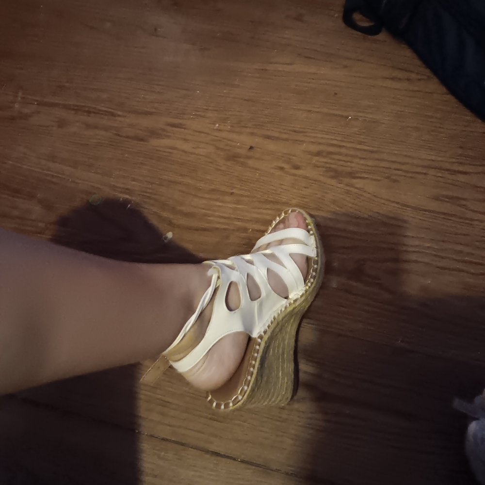 Elegant Cream Wedge Sandals